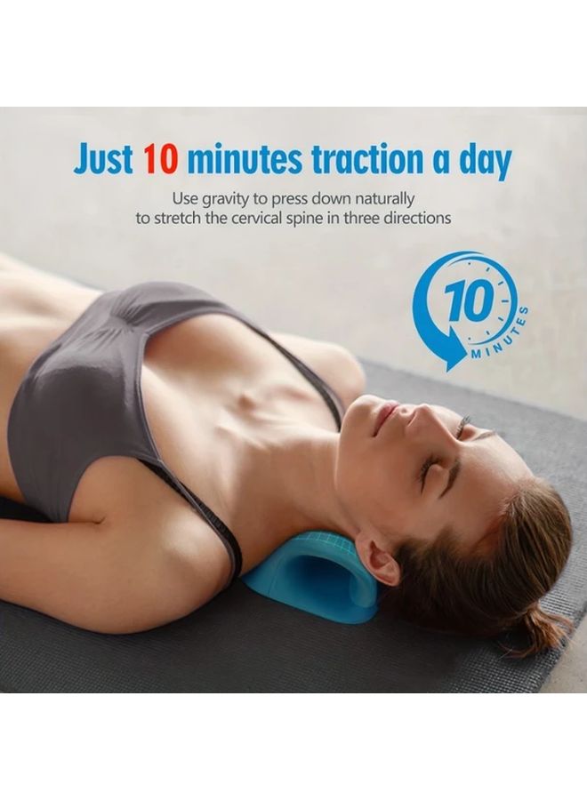 Blue Neck And Shoulder Relaxer Cervical Spine Correction Ergonomic Foam Pillow For Posture Support - Image 2